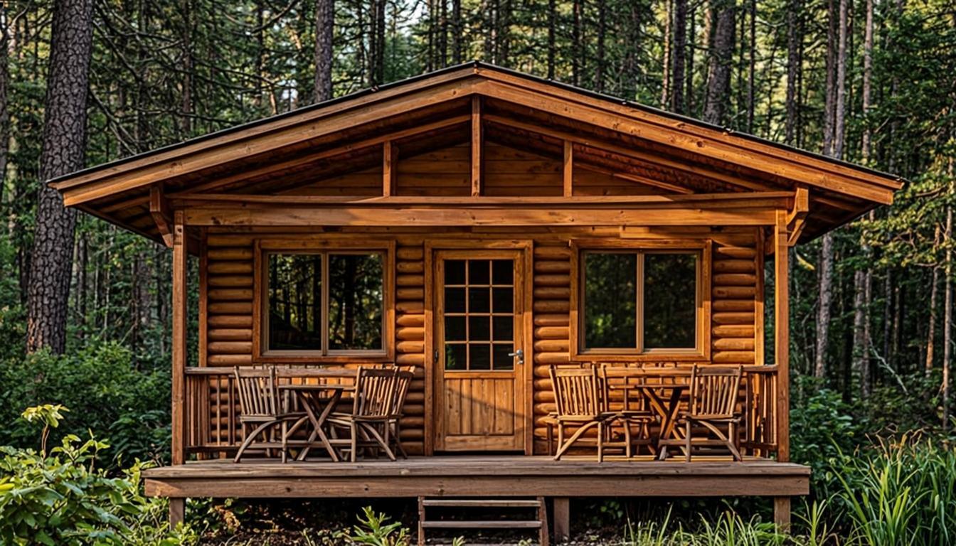 Красиво покрашенный деревянный дом